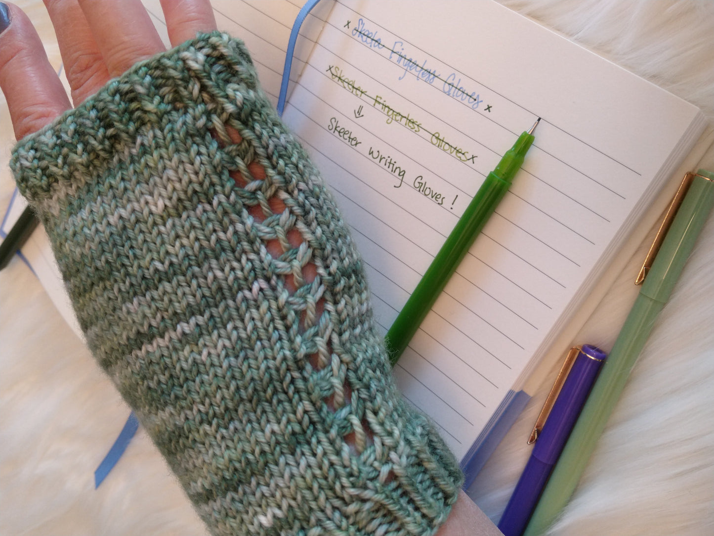 Skeeter Writing Gloves Knitting Pattern