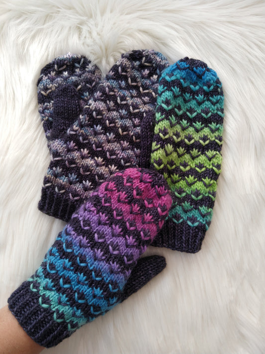 Pomona Mitts (worsted and light bulky) Knitting Pattern