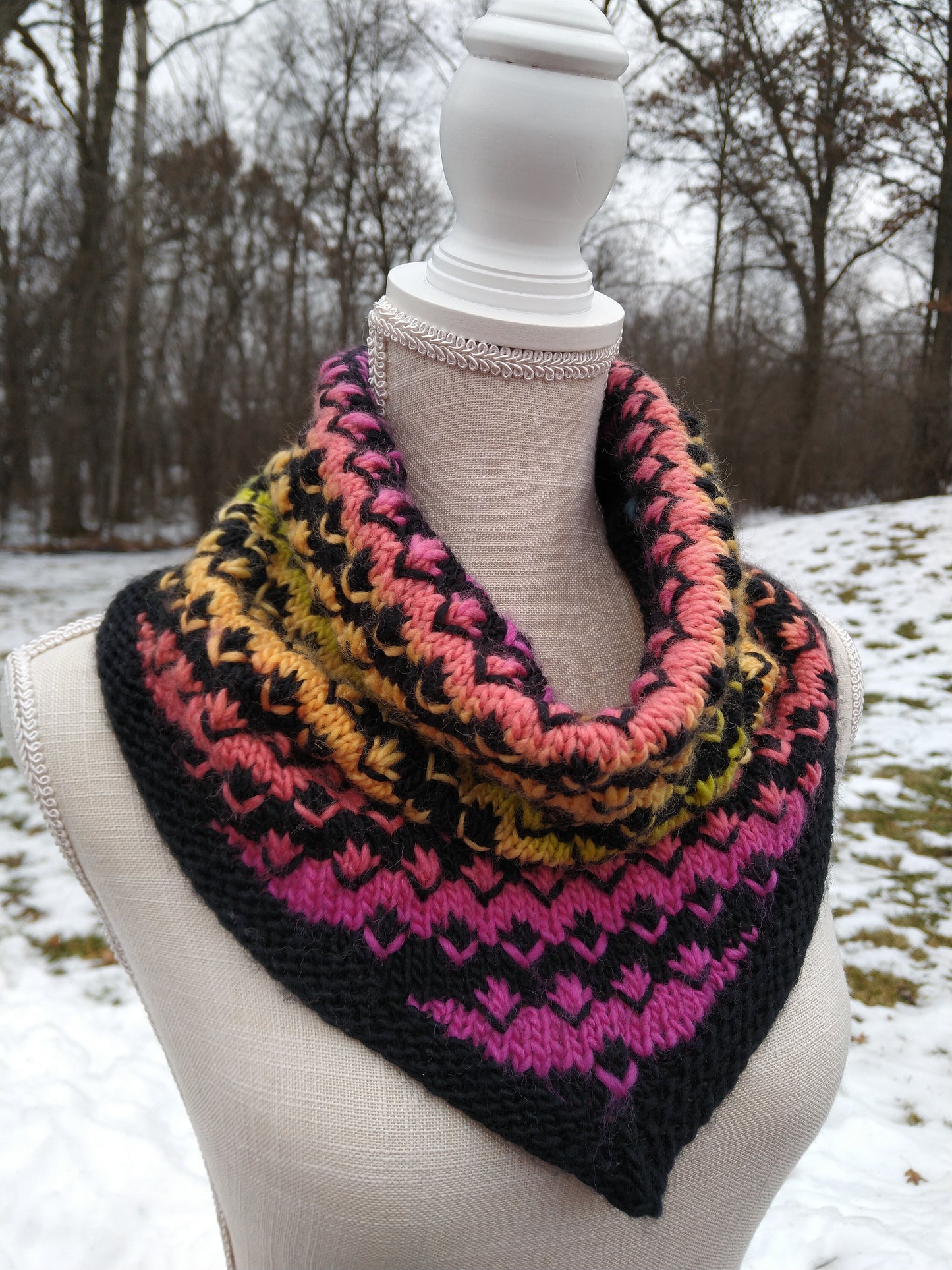 Pomona Bandana Cowl Knitting Pattern