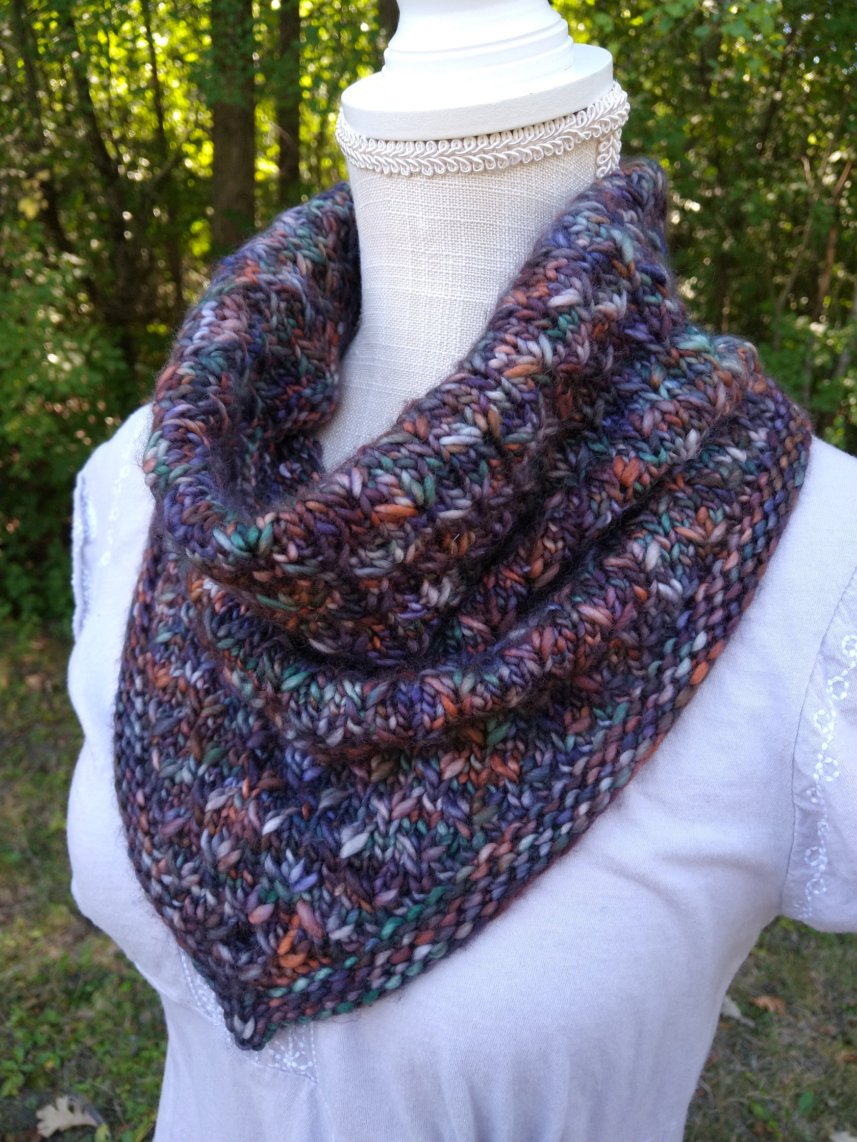 Rosewood Bandana Cowl Knitting Pattern – Wanded Knit and Crochet