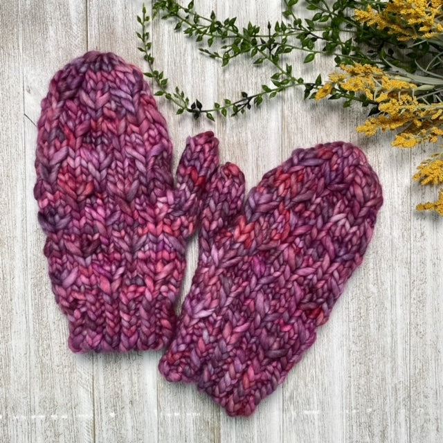 Rosewood Mitts (SUPER BULKY only) Knitting Pattern