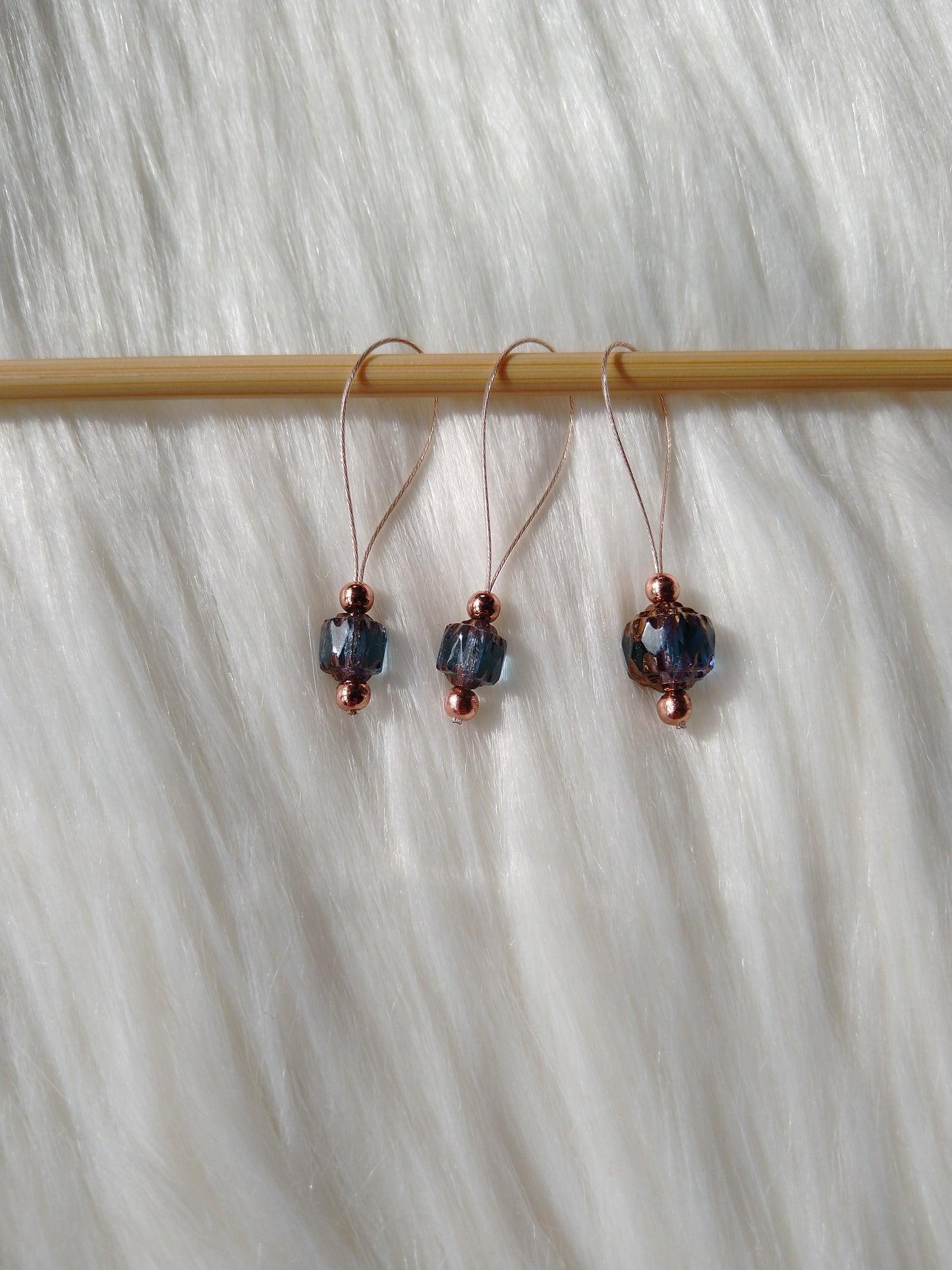 Stitch Markers - cathedral beads, set of 3