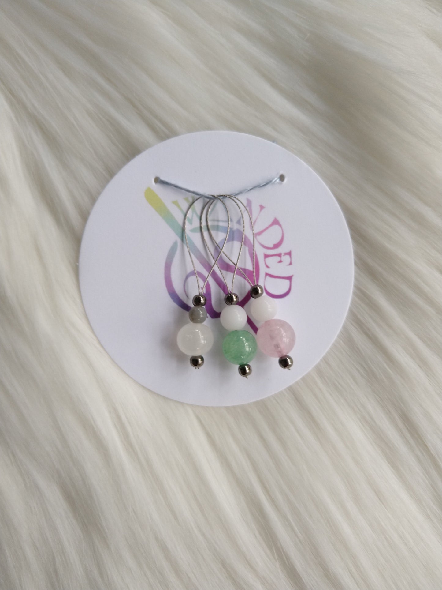 Stitch Markers - spring colored beads, set of 3